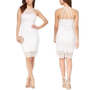 Guess illusion halter Dress Women’s Size 8 White Lace